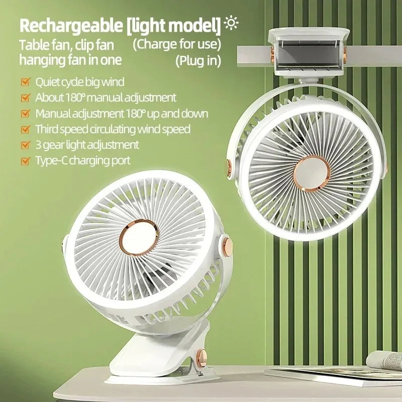 Xiaomi 8000mAh Camping Fan Rechargeable Desktop Portable Air Circulator Wireless Ceiling Electric Fan With LED Light Clipon Home