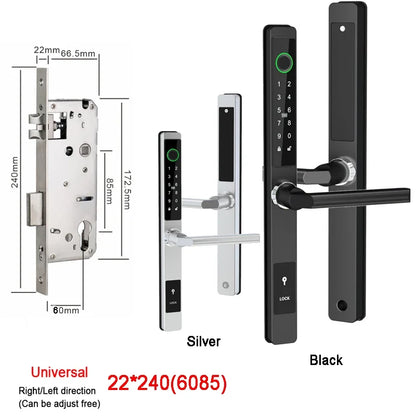 Smart Fingerprint Lock with Handles Keyless Entry Smart Lock Bluetooth Connect Keypad Card Keyless for 35-120mm Door
