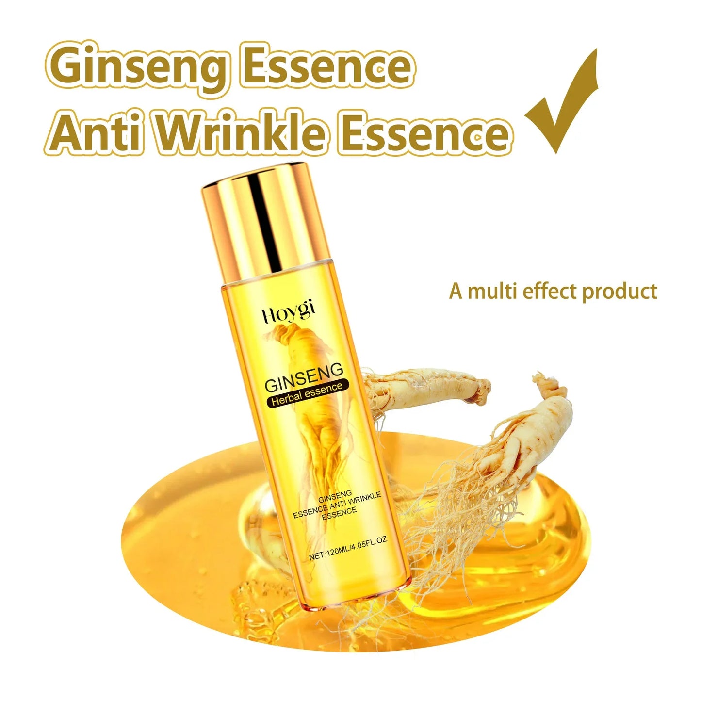 Gold Ginseng Face Essence Polypeptide Lightning Facial Serum for Skin Care 120ml