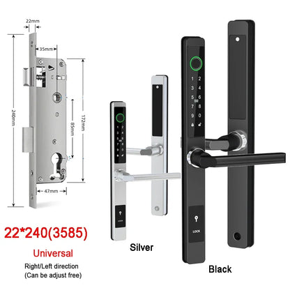 Smart Fingerprint Lock with Handles Keyless Entry Smart Lock Bluetooth Connect Keypad Card Keyless for 35-120mm Door