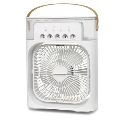 Portable Humidifier Fan 3 in 1 Air Conditioners USB Electric Fan LED Night Light USB 3 Speed Household Small Air Cooler Fans