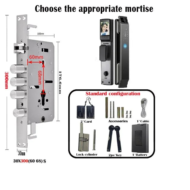 3D Face Recognition Door Lock Tuya App Can Video Intercom Unlock Digital Smart Lock Fingerprint Key Card Nfc Phone Unlock Lock