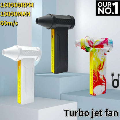 New 10000MAH ,160000RPM Super wind 60M/S Mini Turbo Jet Fan Handheld Brushless Motor Generation Blower industrial Duct Fan car
