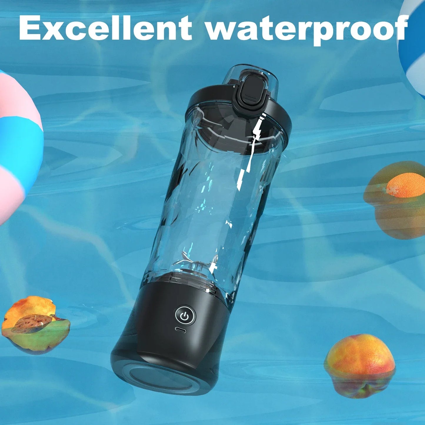 Portable Mini USB Rechargeable Electric Juicer Cup 6 Blades Outdoor Sport Blender Mixer with Straw for Household Car RV Use