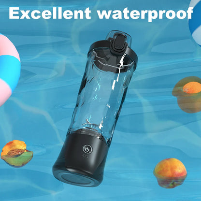 Portable Mini USB Rechargeable Electric Juicer Cup 6 Blades Outdoor Sport Blender Mixer with Straw for Household Car RV Use
