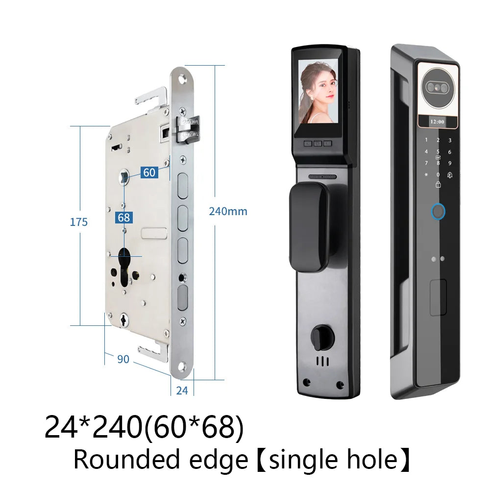 Tuya 3D Face Camera Recognition Digital Smart Door Lock With Camera FIngerprint Password Unlock Keyless For Video Surveillance
