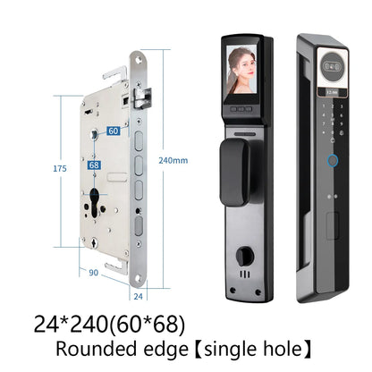 Tuya 3D Face Camera Recognition Digital Smart Door Lock With Camera FIngerprint Password Unlock Keyless For Video Surveillance