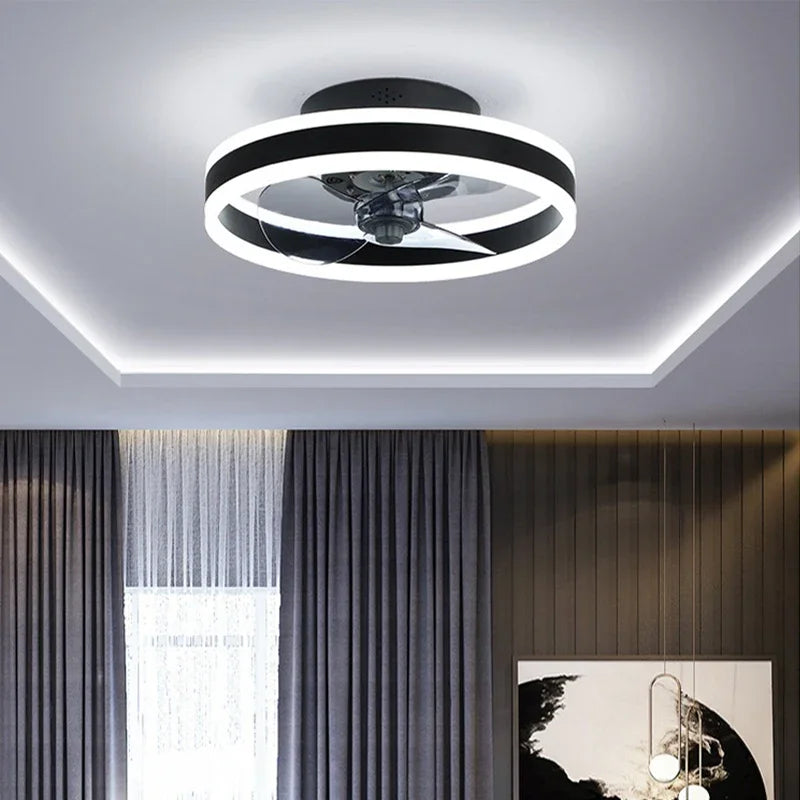 Modern LED Ceiling Fan Light Intelligent APP Remote Dimming 6-speed Fan Light Bedroom Living Room Dining Room Home Electric Fans