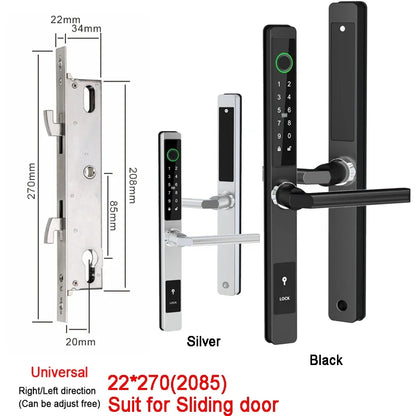 Smart Fingerprint Lock with Handles Keyless Entry Smart Lock Bluetooth Connect Keypad Card Keyless for 35-120mm Door