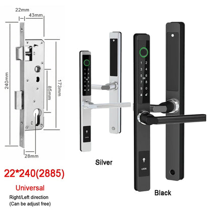Smart Fingerprint Lock with Handles Keyless Entry Smart Lock Bluetooth Connect Keypad Card Keyless for 35-120mm Door
