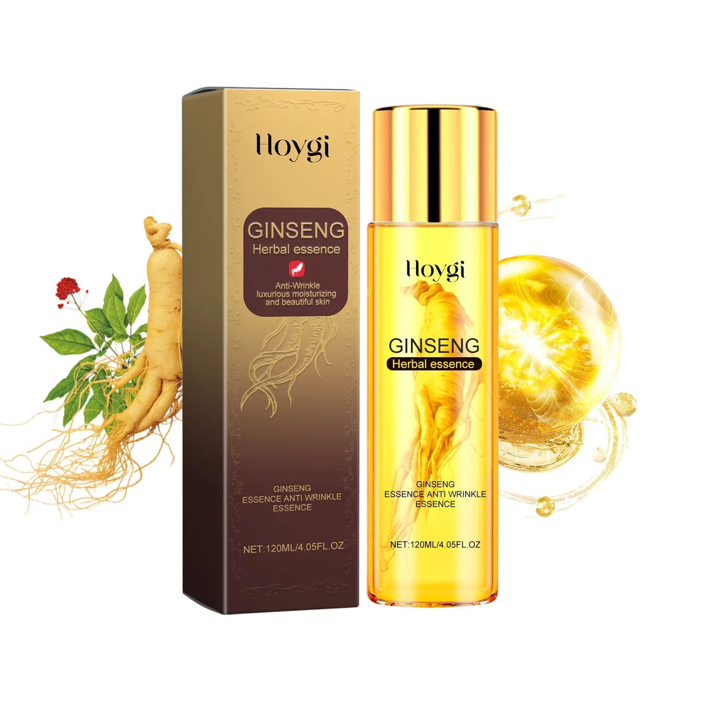 Gold Ginseng Face Essence Polypeptide Lightning Facial Serum for Skin Care 120ml