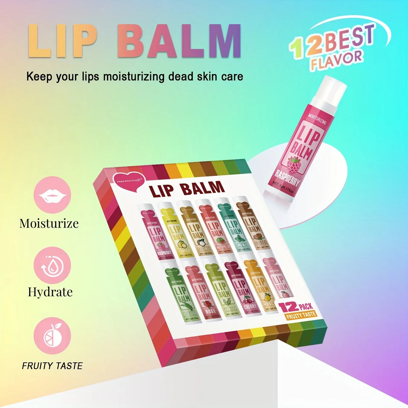 Deep Moisturizing Balm 12 PCS/gift lip balm set 5g