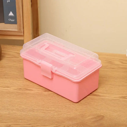 2/3 Layers Large Capacity Storage Box Foldable Multifunctional Plastic Portable Makeup Hairpin Organizer Nail Art Jewelry Box