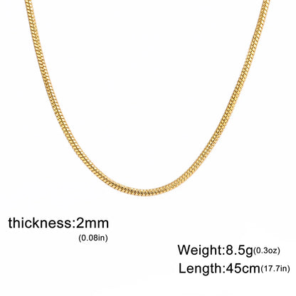 Snake Chain Necklace for Women Men Stainless Steel Link Chain 0.9mm 1.2mm 2mm Chain Choker Fashion Jewelry Gifts