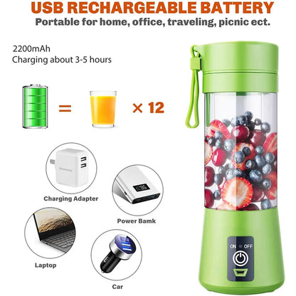Fruit Blender Mini USB Rechargeable Mixer Electric Handheld Smoothie Maker Blender Stirring Portable Food Processor Fruit Juice