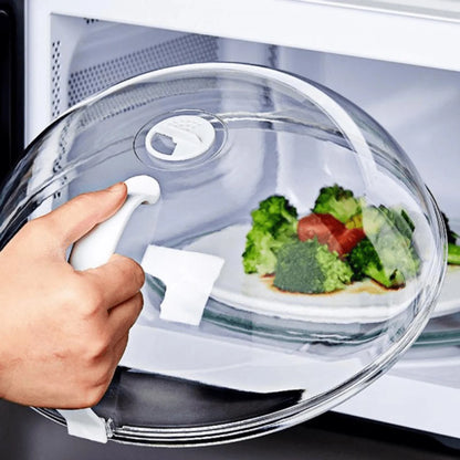 Clear Splatter Cover Microwave Splatter Cover With Handle 10 in Microwave Splash Guard Microwave Oven Plate Food Cover Guard Lid