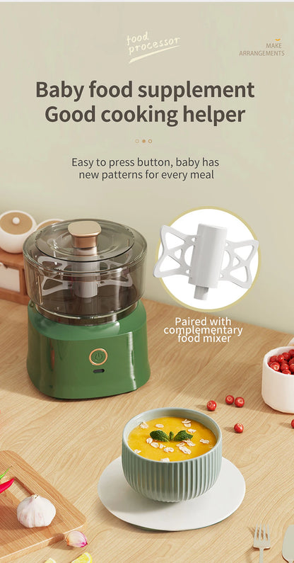 Multifunction Electric Garlic Beater 350ml Wirelessly Blender Comes with Complimentary Food Mixer Can Make Baby Supplement Food