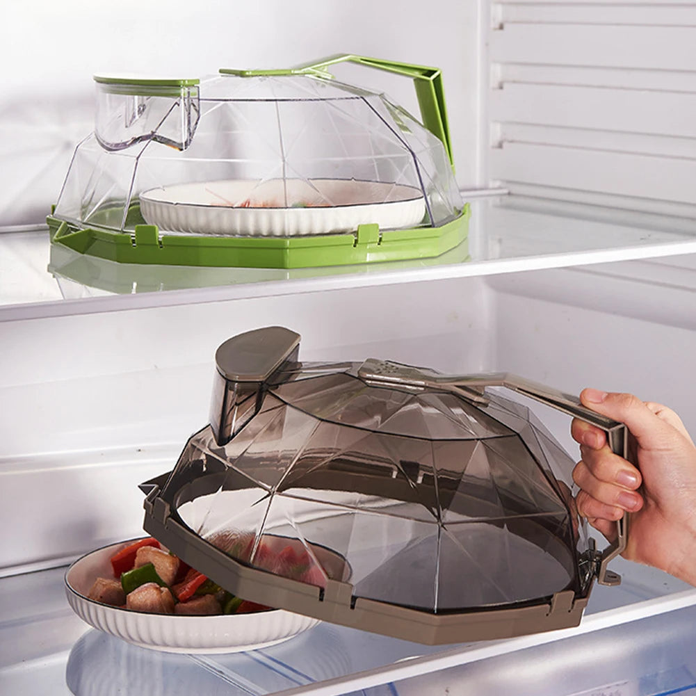 Clear Microwave Cover for Food, Microwave Splatter Cover with Water Steamer and Handle, Plate Covers, Kitchen Gadgets