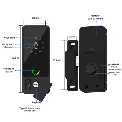New RAYKUBE G18 Tuya Bluetooth Smart Glass Lock Fingerprint Electronic Digital Lock APP/IC Card/Password Unlock For Glass Door