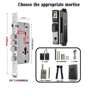 3D Face Recognition Door Lock Tuya App Can Video Intercom Unlock Digital Smart Lock Fingerprint Key Card Nfc Phone Unlock Lock