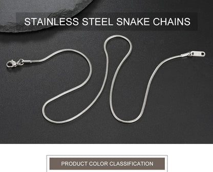 Snake Chain Necklace for Women Men Stainless Steel Link Chain 0.9mm 1.2mm 2mm Chain Choker Fashion Jewelry Gifts