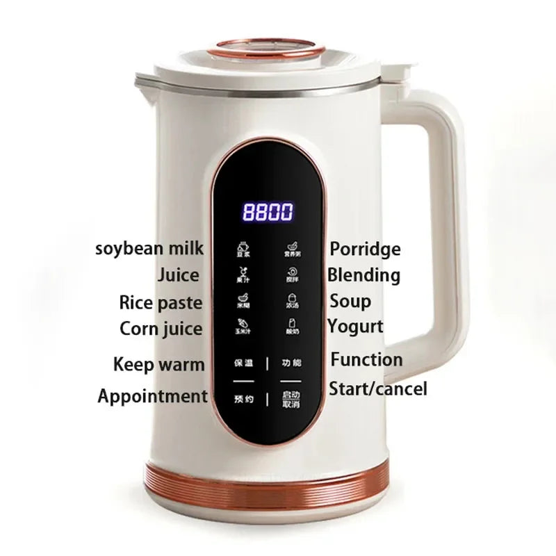 1500ml Soy Milk Machine Electric Juicer Blender Mixer Soybean Milk Maker Wall Breaking Machine 10-leaf Blade Breakfast Machine