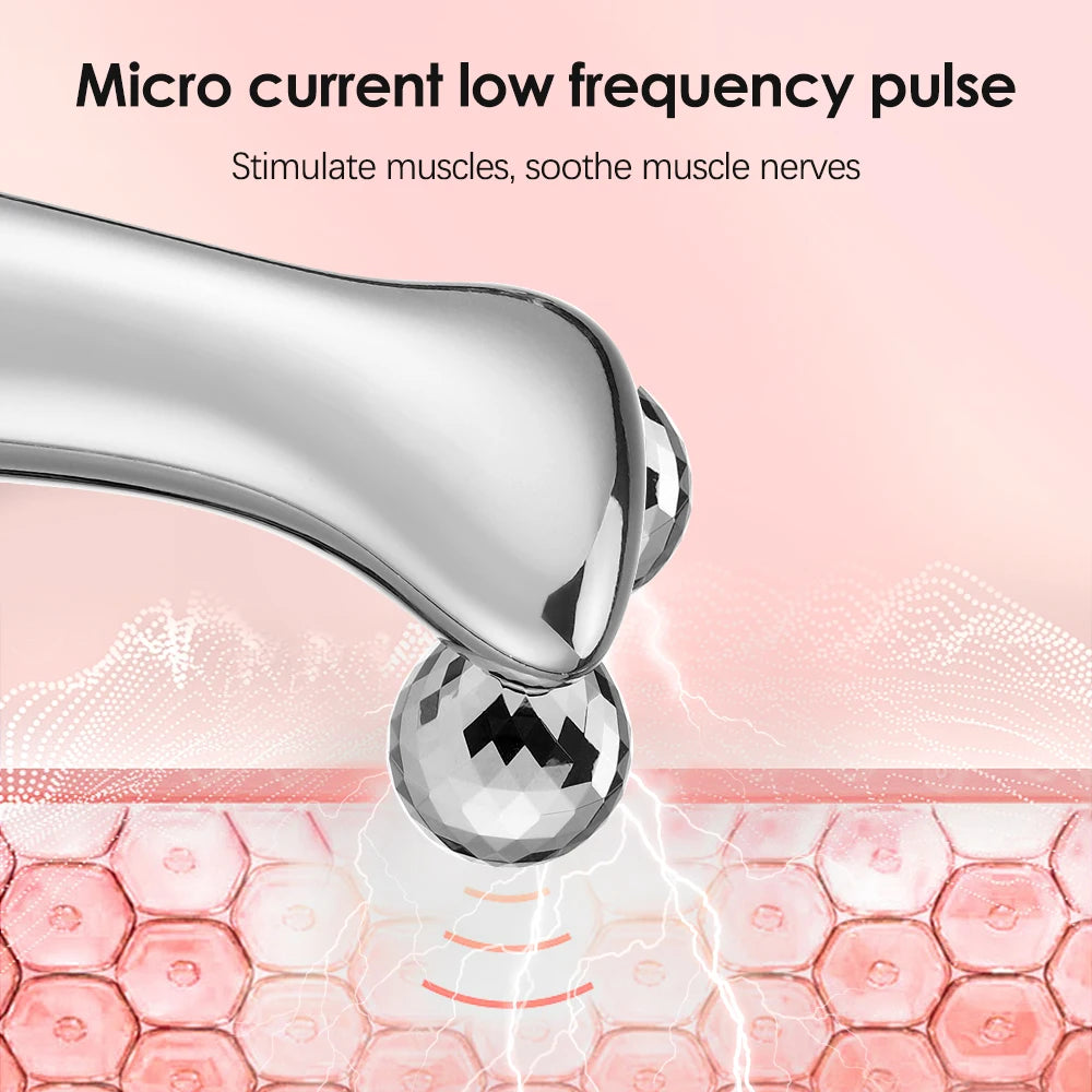 EMS Pulse Neck Face Massager Roller 4D Facial Lifting Machine
