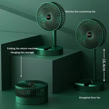 Folding Adjustable Fan Small Cooling Stand Desktop Home  Electric Fan USB Rechargeable Portable Super Quiet Retractable Height