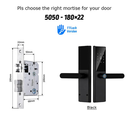 Bluetooth Fingerprint Door Lock TTLock App Code Card Key Touch Screen Smart Door Lock Security Digital Electronic Lock For Home