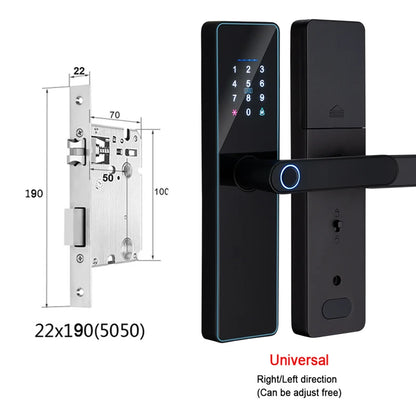 IP65 Waterproof WiFi-Enabled Digital Smart Lock for Front Door Security Smart Keyless Entry Door Lock with Handle