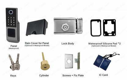 Outdoor Waterproof Tuya Smart Lock with Remote Control IC Card Digital Key-pad Electronic Biometria Security Lock For Gate Door