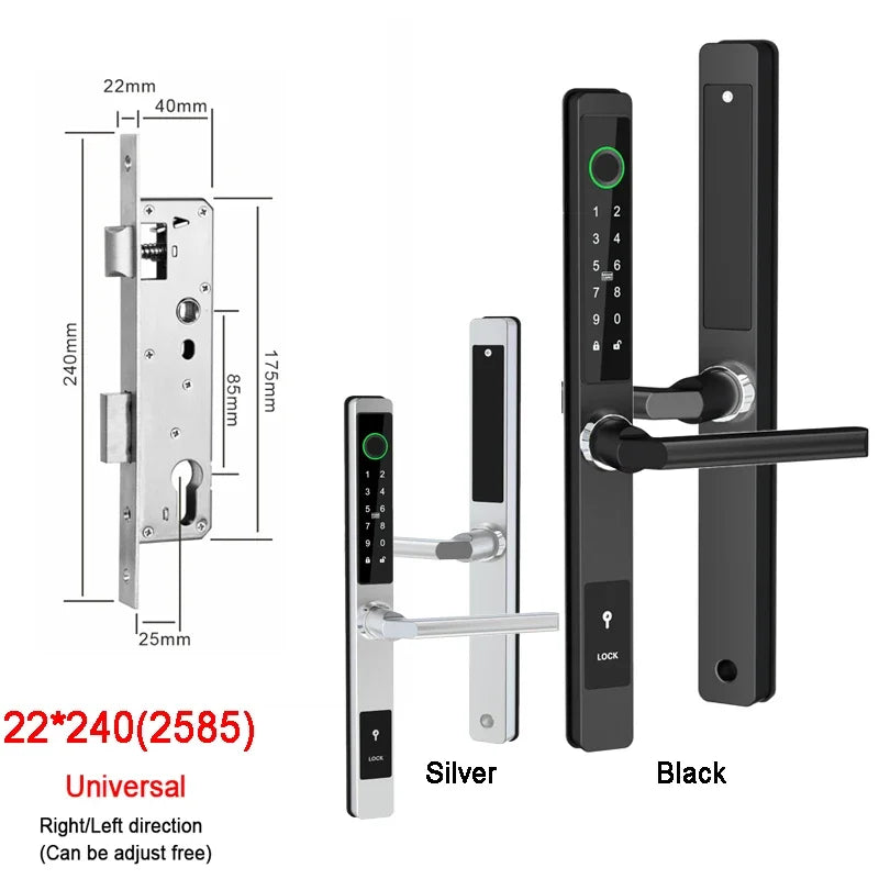 Smart Fingerprint Lock with Handles Keyless Entry Smart Lock Bluetooth Connect Keypad Card Keyless for 35-120mm Door