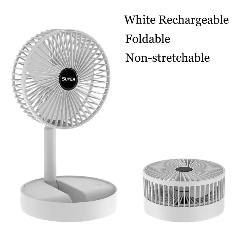 Folding Adjustable Fan Small Cooling Stand Desktop Home  Electric Fan USB Rechargeable Portable Super Quiet Retractable Height
