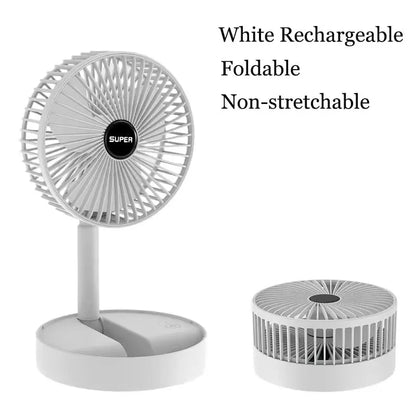 Folding Adjustable Fan Small Cooling Stand Desktop Home  Electric Fan USB Rechargeable Portable Super Quiet Retractable Height
