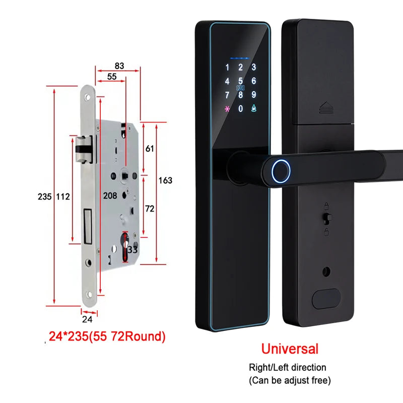 IP65 Waterproof WiFi-Enabled Digital Smart Lock for Front Door Security Smart Keyless Entry Door Lock with Handle