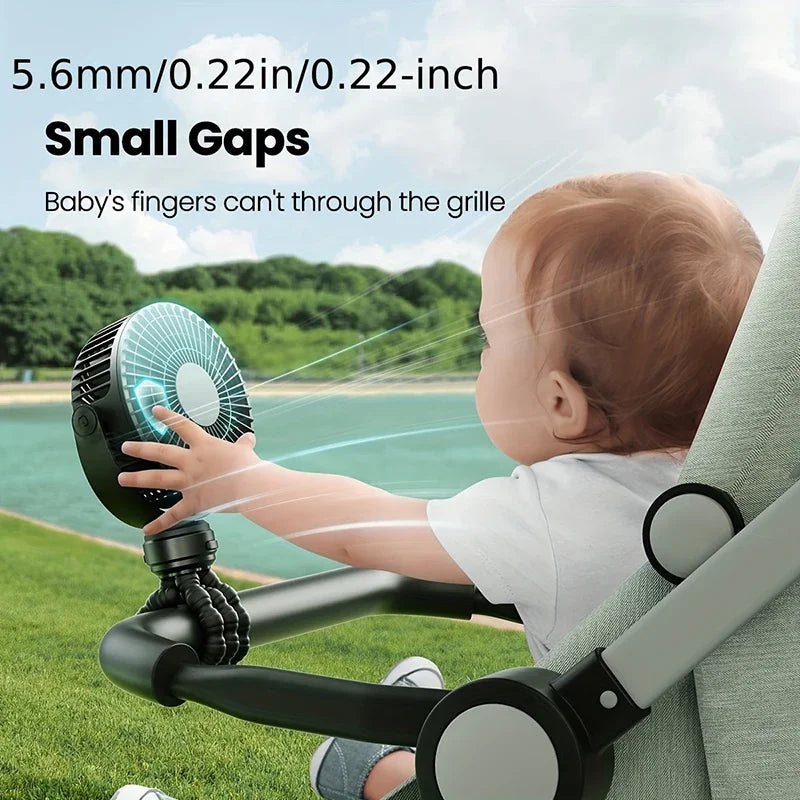 Xiaomi Fan for Cart Stroller Fans Portable Outdoor Fan Clip On for Baby 3 Speeds USB Rechargeable Handheld Electric Fan Home