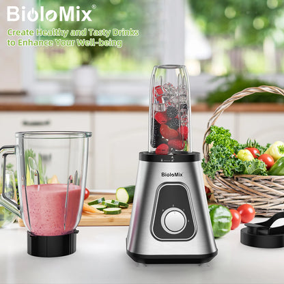 BioloMix Personal Blenders with 1.5L Glass Jar, 1300W Smoothie Blender Combo for Frozen Fruit Drinks, Sauces