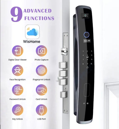 3D Face Recognition WIFI APP Smart door Lock Fingerprint Biometric Card Key Digital Lock Home intelligence Door Lock