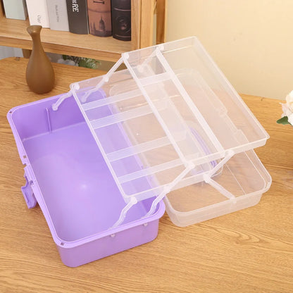 2/3 Layers Large Capacity Storage Box Foldable Multifunctional Plastic Portable Makeup Hairpin Organizer Nail Art Jewelry Box