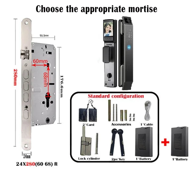 3D Face Recognition Door Lock Tuya App Can Video Intercom Unlock Digital Smart Lock Fingerprint Key Card Nfc Phone Unlock Lock