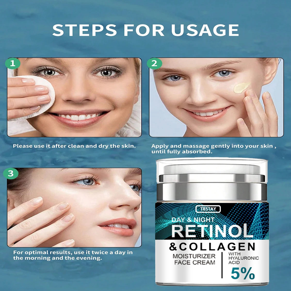 DAY & NIGHT RETINOL & COLLAGEN MOISTURIZER FACE CREAM WITH HYALURONIC ACID