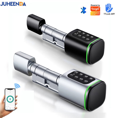 Euro Door Smart Cylinder Lock Tuya Bluetooth APP Digital Password Card Mechanicak Key TTlock Unlock Home Electronic Smart Lock