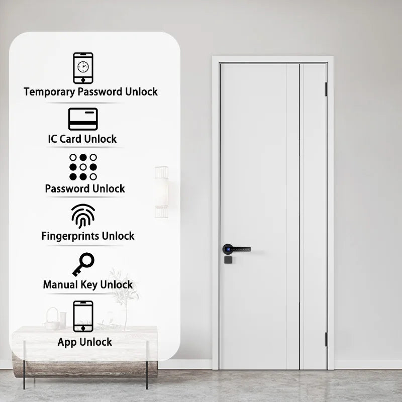 XSDTS Smart Door Lock Handle With Fingerprint Key card Digital Door Lock Keypad Key Entry electronic lock Do Brasil Sem taxas