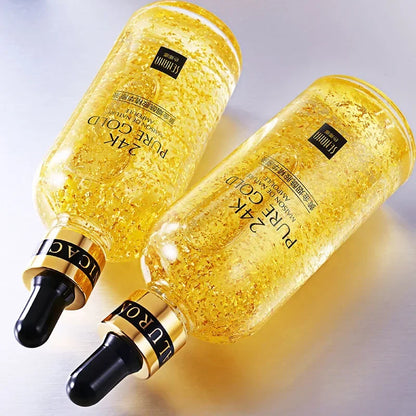 24K Gold Hyaluronic Replenishment Moisturize Shrink Pore Brighten Skin Care Firming Facial serum