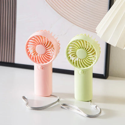 2024 Cute Mini Fan Portable Handheld Fan Lightweight Handy Fan Pocket Size Low Noise Small Electric Fan Student Gift Outdoor Fan