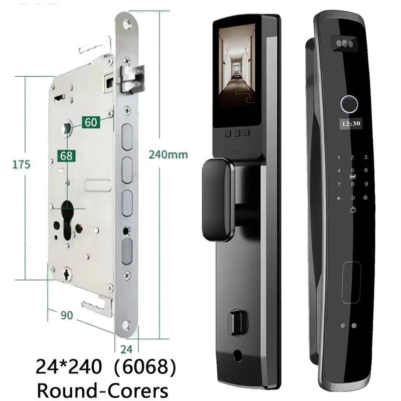 XSDTS 3D Biometric Security Face Camera Smart Door Lock Digital Password Electronic Key IC Card  APP Unlock Fingerprint Locks