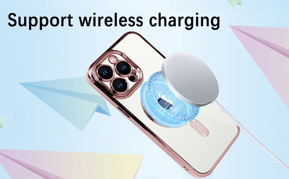 Magnetic Case For iphone 16 15 14 13 12 11 Pro Max Plus Lens Protection For Magsafe Wireless Charging Cases Cover