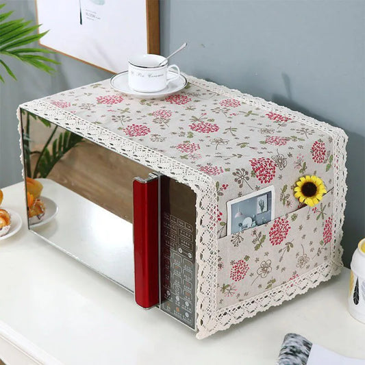 Microwave Oven Dust Cover Oil-proof Material Breathable Protection Microwave Oven Dust Cover With Storage Bag Kitchen Supplies