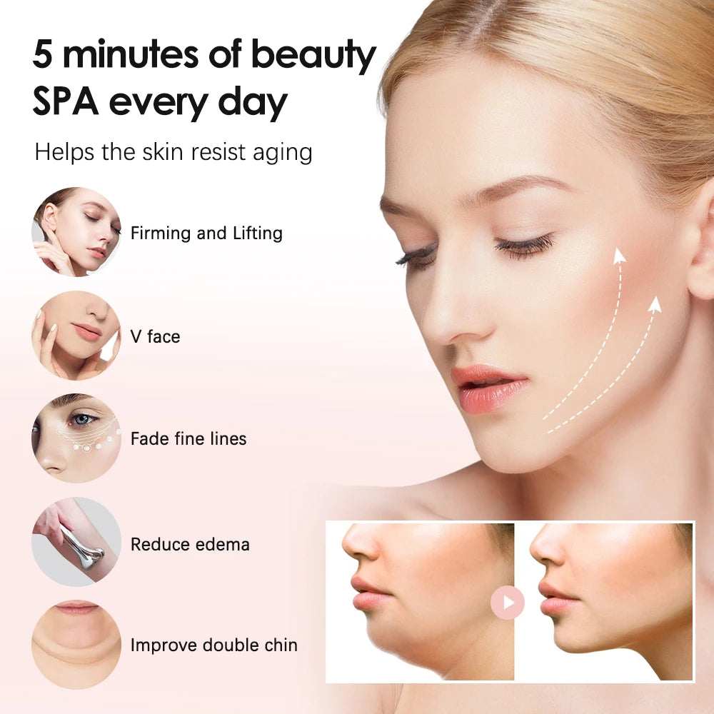 EMS Pulse Neck Face Massager Roller 4D Facial Lifting Machine