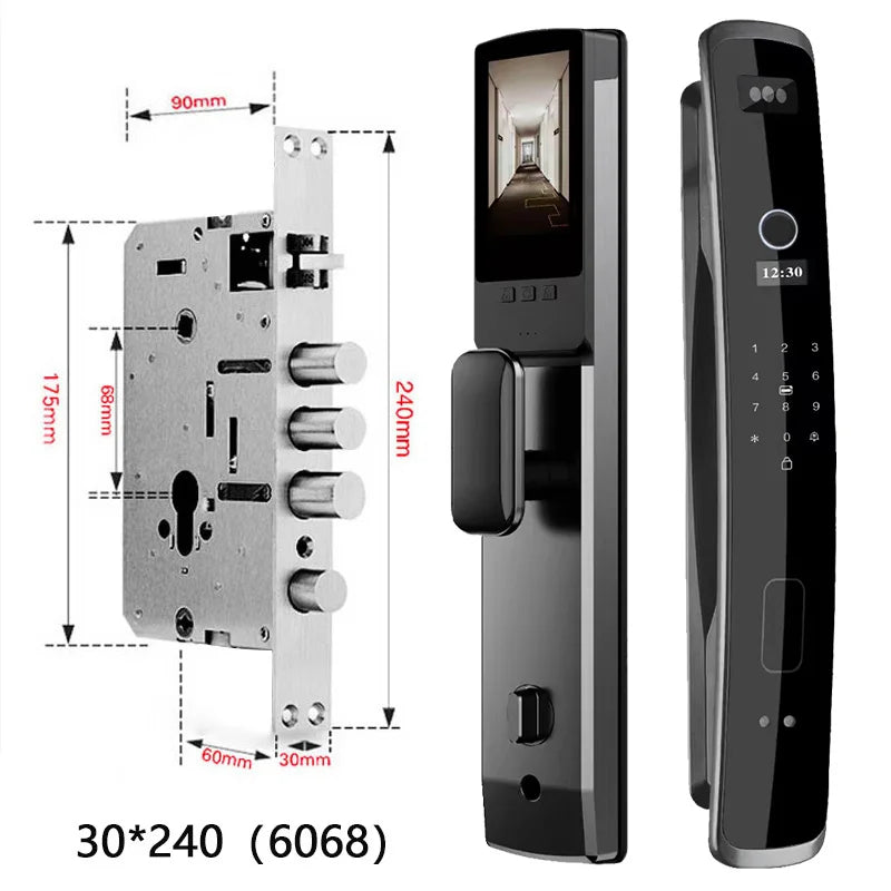 XSDTS 3D Biometric Security Face Camera Smart Door Lock Digital Password Electronic Key IC Card  APP Unlock Fingerprint Locks